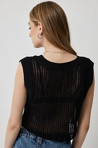 Débardeur court à maille ouverte