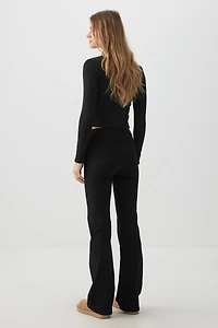 Legging envers doux à jambe évasée