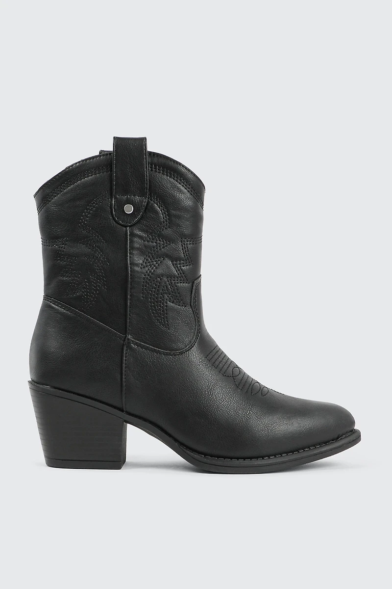Ardene Cowboy Inspired Boots with Distressed Detail in | Size | Eco-Conscious
