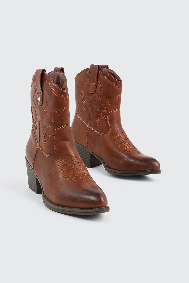 Bottes de cowboy effet usé