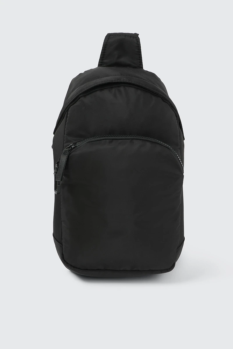 Ardene Man Black Sling Bag For Men | 100% Recycled Polyester | Eco-Conscious