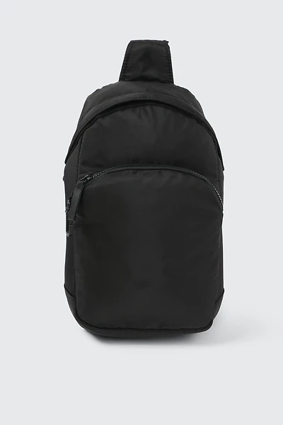 Ardene Man Black Sling Bag For Men | 100% Recycled Polyester | Eco-Conscious