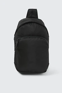Ardene Man Black Sling Bag For Men | 100% Recycled Polyester | Eco-Conscious