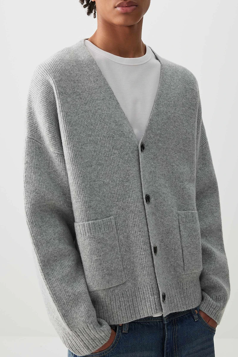 Ardene Man Patch Pocket Cardigan For Men in Grey | Size | Polyester/Spandex