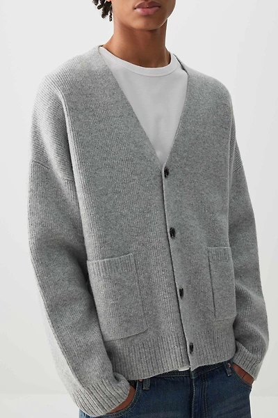 Ardene Man Patch Pocket Cardigan For Men in Grey | Size | Polyester/Spandex