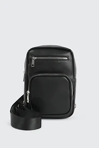 Ardene Faux Leather Sling Bag in Black | Faux Leather/Polyester | Eco-Conscious