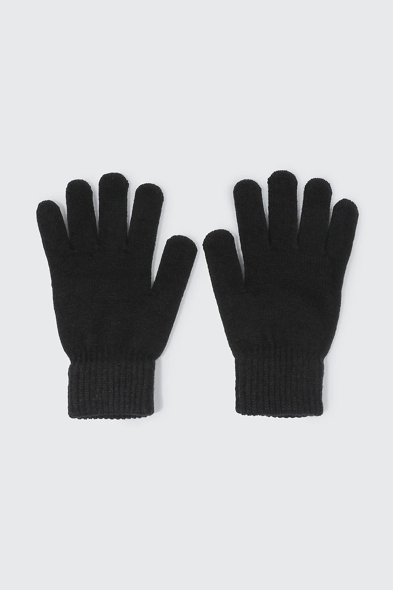 Ardene Man Knit Gloves For Men in Black | 100% Acrylic