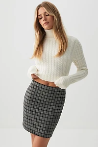 Ardene Straight Mini Skirt in Grey | Size | Polyester/Spandex/Viscose