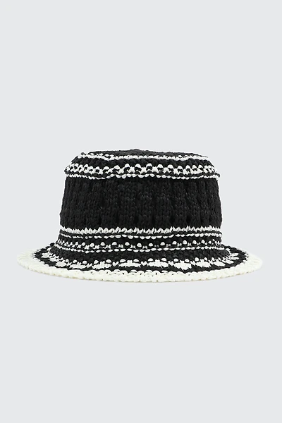 Ardene Crochet Bucket Hat in Black | Polyester