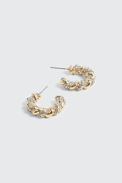 Anneaux torsadés à pierres