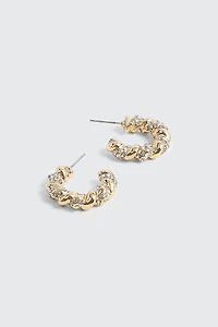 Anneaux torsadés à pierres