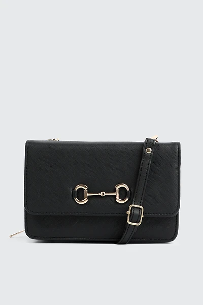 Ardene Convertible Phone Bag in Black | Faux Leather/Polyester