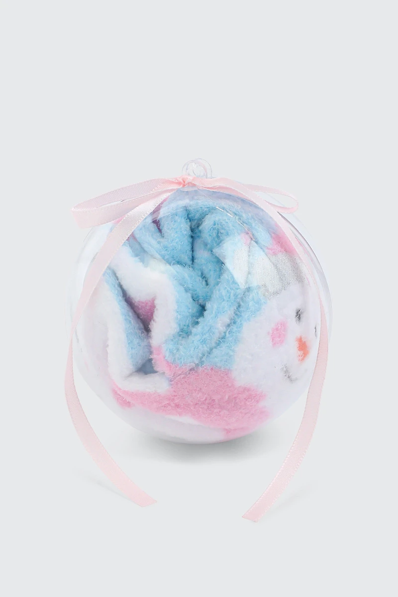 Ardene Kids Snowman Cozy Socks in Clear Ornament in Light Blue