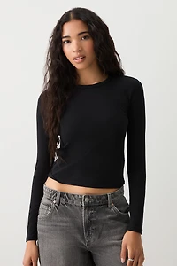 Ardene Effortless Everyday Long Sleeve T-Shirt in | Size | Cotton/Elastane | Eco-Conscious