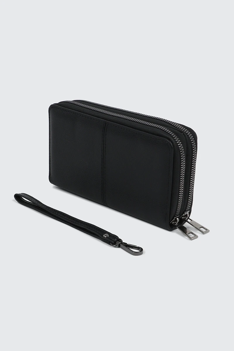 Portefeuille à double fermeture à glissière