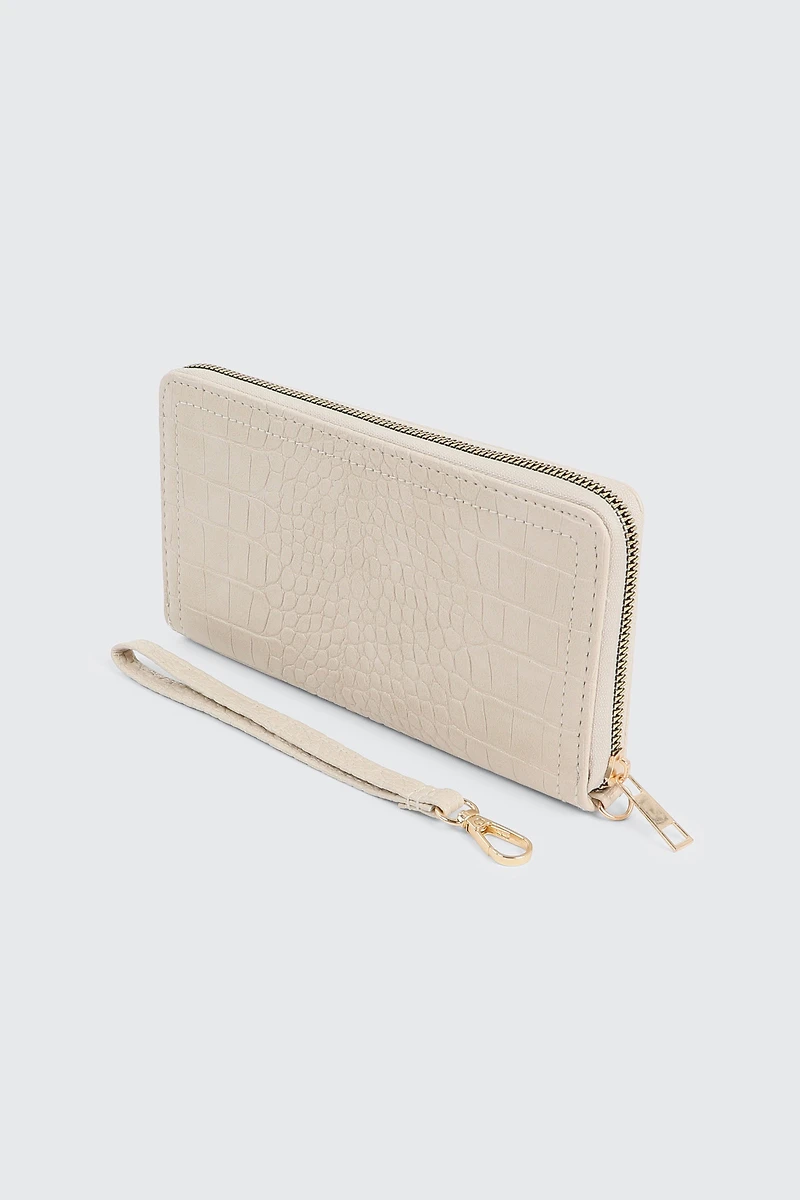 Portefeuille accordéon embossé croco