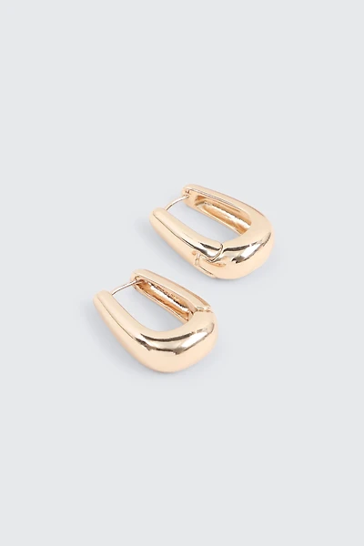 Ardene Rectangular Hoop Earrings in Gold | Stainless Steel