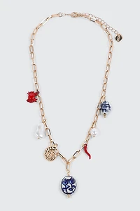 Ardene Multi Charm Necklace in Gold