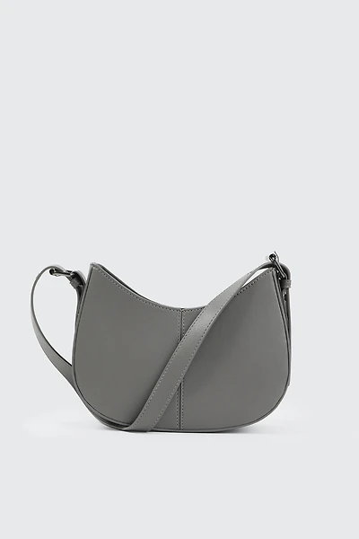 Ardene Faux Leather Baguette Bag in Light Grey | 100% Recycled Polyester/Faux Leather | Eco-Conscious