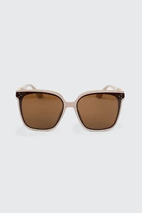 Ardene Oversized Square Sunglasses with Detail in Blush