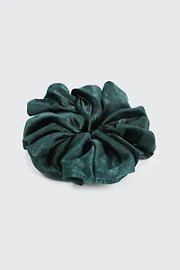 Ardene XL Satin Scrunchie in Dark Green