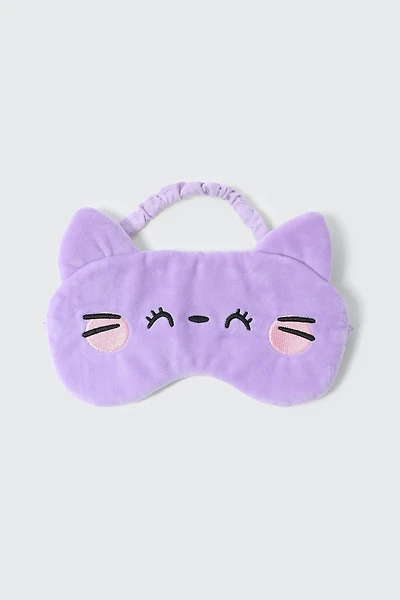 Ardene Kids Cat Sleep Mask in Medium Purple | Polyester