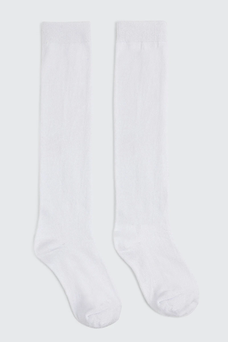 Ardene 2-Pack Knee High Socks in White | Polyester/Spandex