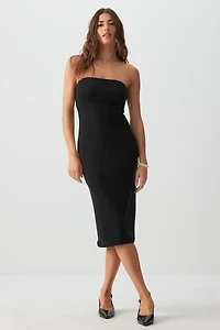 Ardene Shiny Bodycon Midi Dress in | Size | Polyester/Elastane