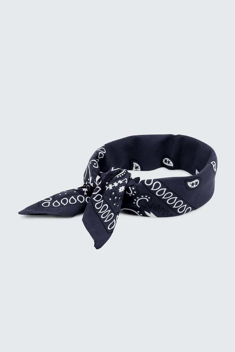 Ardene Dark Blue Paisley Bandana | Polyester