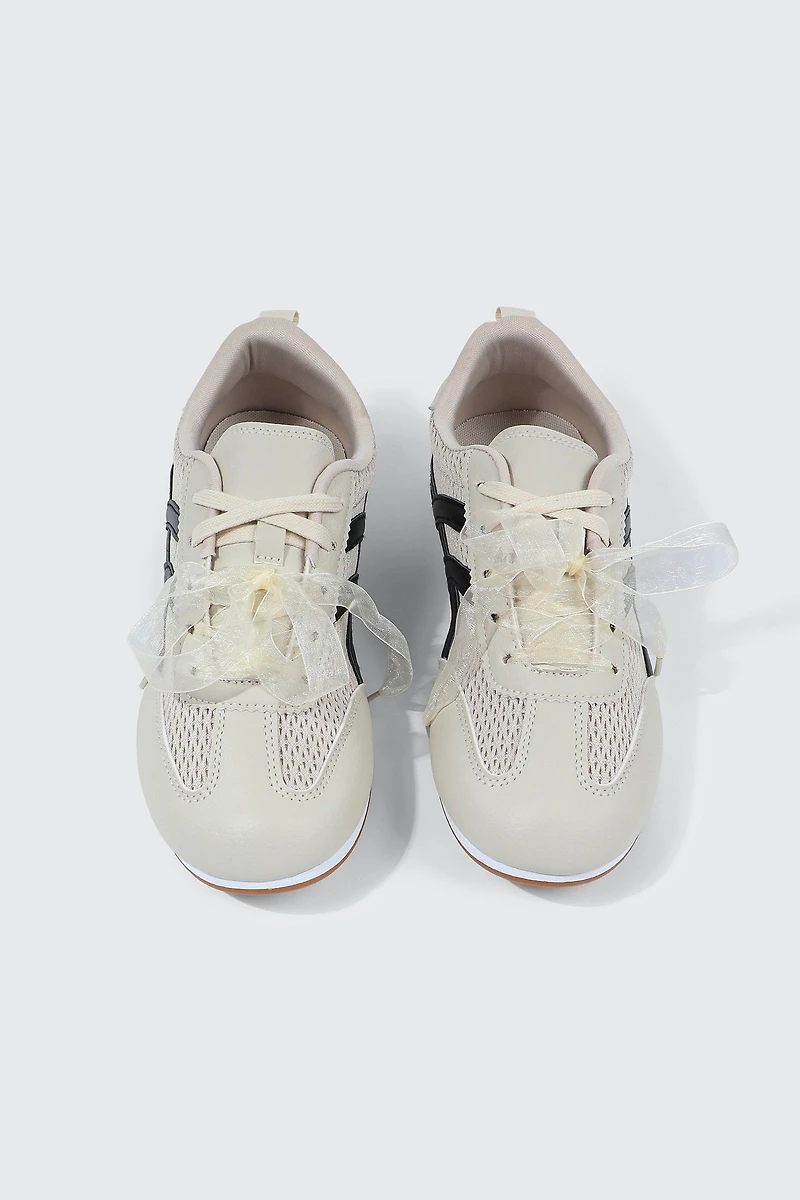 Espadrilles en faux cuir et maille