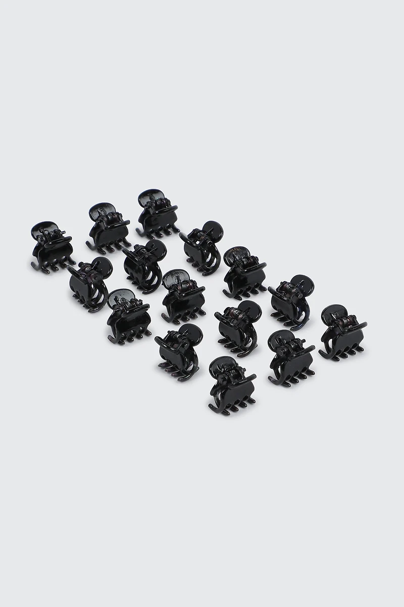 Ardene 15-Pack Mini Hair Claws in Black