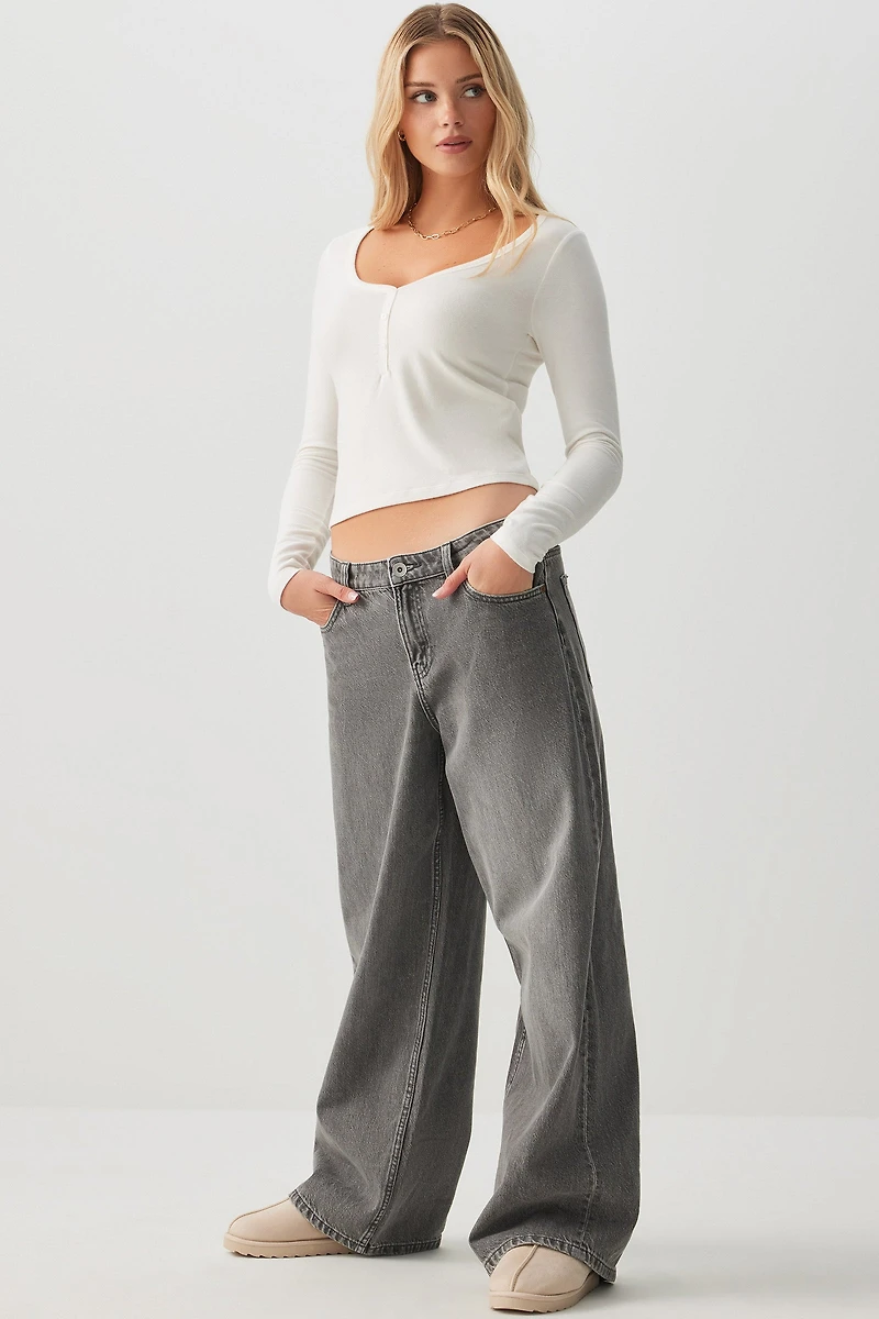 T-shirt henley en jersey bross