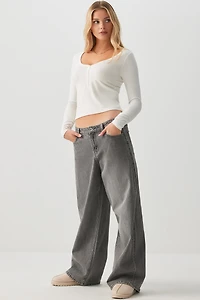 T-shirt henley en jersey bross