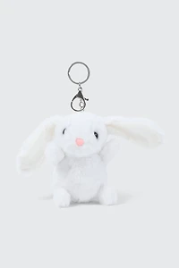Ardene Plushie Bunny Bag Charm in White