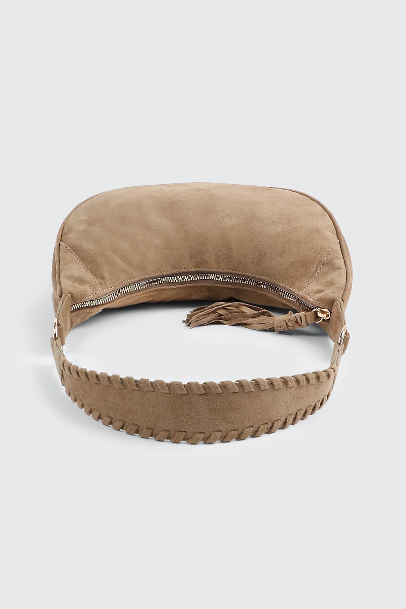 Sac d'épaule en faux suède
