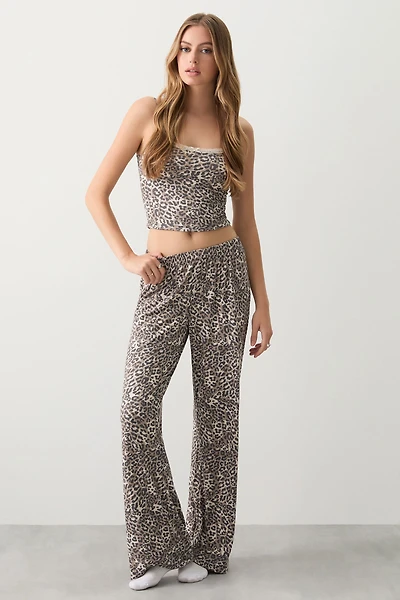 Ardene Super Soft Rib Loose PJ Pants in Beige | Size | Polyester/Spandex | Eco-Conscious