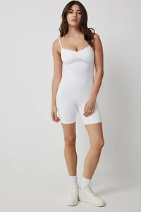 Ardene Bustier Romper in White | Size Small | Polyester/Spandex | Eco-Conscious