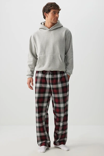 Ardene Man Plaid PJ Pants For Men in Burgundy | Size | 100% Cotton