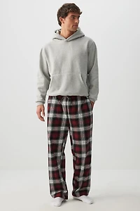 Ardene Man Plaid PJ Pants For Men in Burgundy | Size | 100% Cotton
