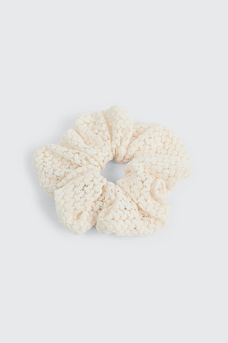 Ardene XL Crochet Scrunchie in White