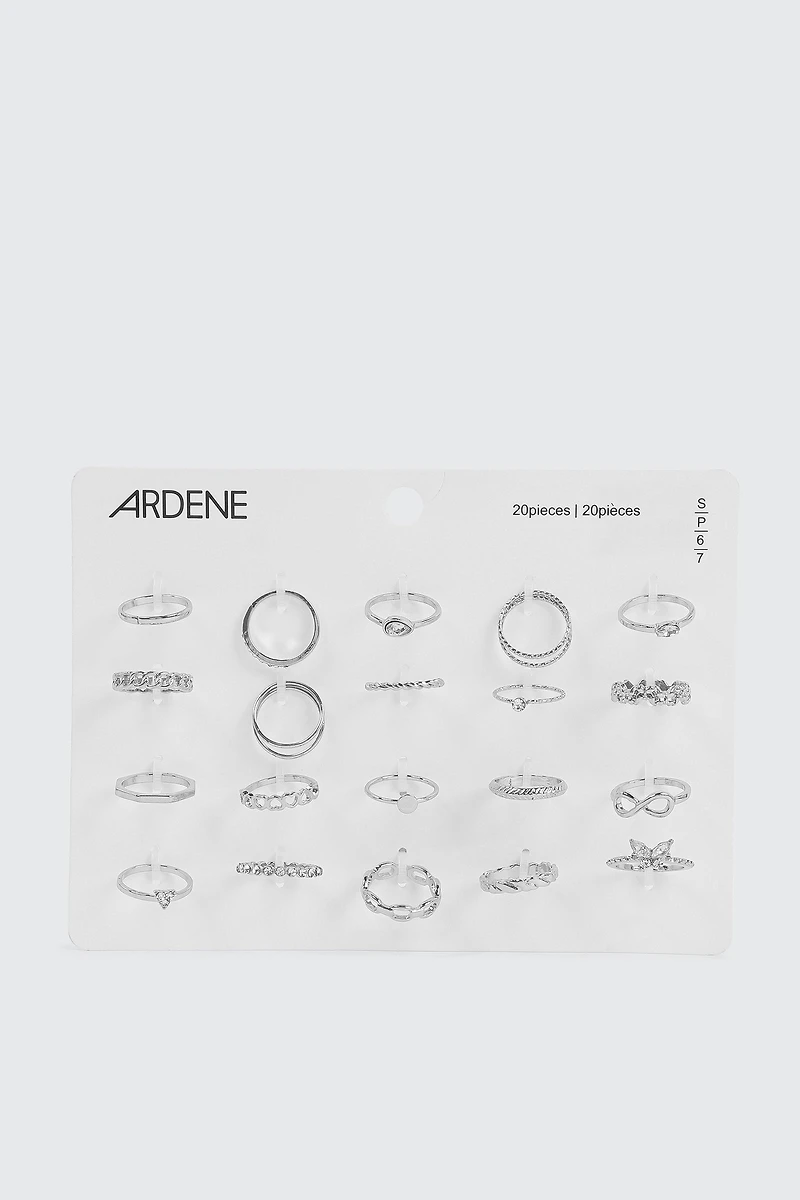 Lot de 20 bagues assorties