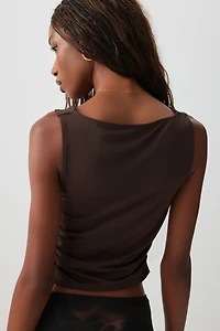 Camisole courte à col drapé