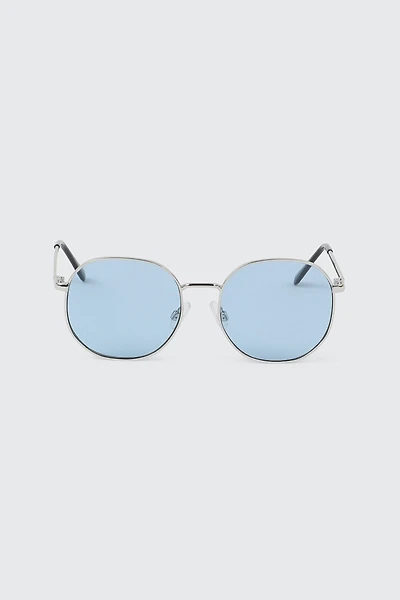 Ardene Colored lense Round Sunglasses in Medium Blue
