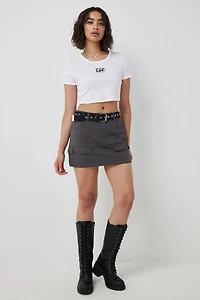 T-shirt ajusté court graphique