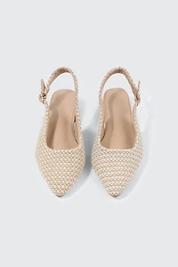 Talons plats à bride arrière et bout pointu