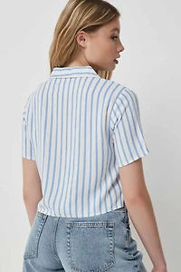 Chemise à manches courtes rayée