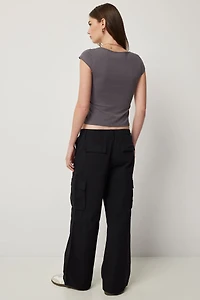 Pantalon cargo coupe détendu à jambe droite