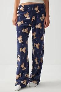 Ardene SUNDAYSOFT Flared PJ Pants in Dark Blue | Size | Polyester | Eco-Conscious