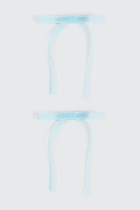 Ardene 2-Pack Tulle Hair Bows in Light Blue