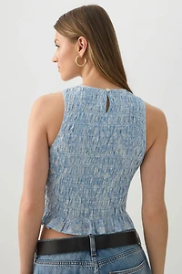 Camisole courte smockée